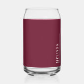 Aangepast monogram, modern Bourgondië Blikvorm Glas (Rechts)