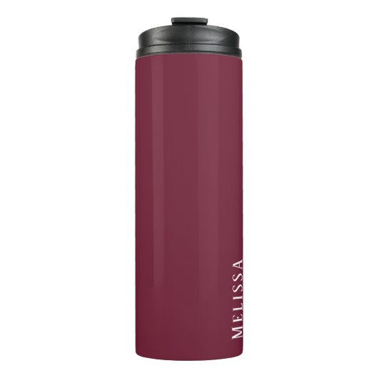 Aangepast monogram, modern Bourgondië Thermosbeker (Voorkant)