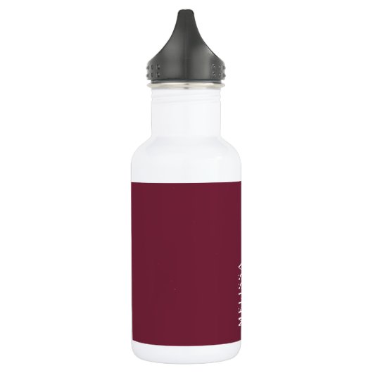 Aangepast monogram, modern Bourgondië Waterfles (Links)