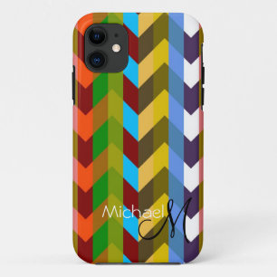 Aangepast monogram Modern Chevron Zigzag 10 Case-Mate iPhone Case