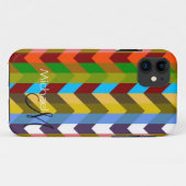 Aangepast monogram Modern Chevron Zigzag 10 Case-Mate iPhone Case (Achterkant (horizontaal))