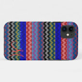 Aangepast monogram Modern Chevron Zigzag 5 Case-Mate iPhone Case (Achterkant (horizontaal))