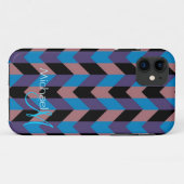 Aangepast monogram Modern Chevron Zigzag 8 Case-Mate iPhone Case (Achterkant (horizontaal))