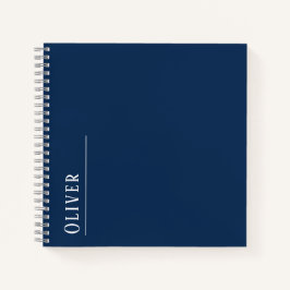 Aangepast monogram, modern donkerblauw notitieboek