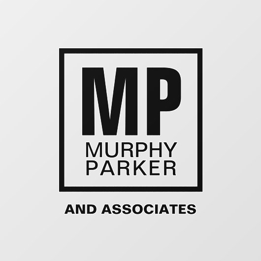 Aangepast monogram modern Eenvoudig vierkant zakel Raamsticker (Vel)