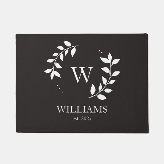 Aangepast monogram Modern Elegant Initiaal Nieuw H Deurmat (Voorkant)