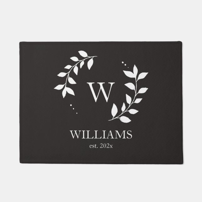 Aangepast monogram Modern Elegant Initiaal Nieuw H Deurmat (Voorkant)