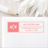 Aangepast monogram modern Geometrisch Roze Lijst Etiket (Insitu)