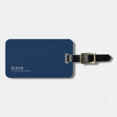 Aangepast monogram, modern marineblauw bagagelabel (Voorkant horizontaal)