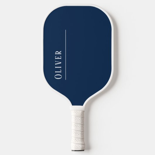 Aangepast monogram, modern marineblauw pickleball paddle (Voorkant)