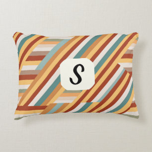 Aangepast monogram modern retro 70s geometrisch accent kussen
