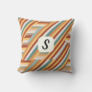 Aangepast monogram modern retro 70s geometrisch kussen