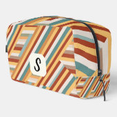 Aangepast monogram modern retro 70s geometrisch toilettasje (Rechterhoek)