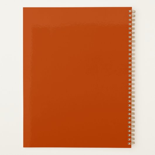 Aangepast monogram, modern Sunset Sinaasappel Planner (Achterkant)