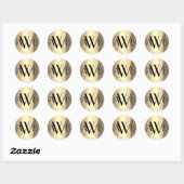 Aangepast monogram Modern Type Ronde Sticker (Vel)