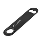 Aangepast monogram, modern zwart eenvoudig speed flessenopener (Voorkant Gekanteld)