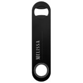 Aangepast monogram, modern zwart eenvoudig speed flessenopener (Voorkant)
