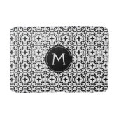 Aangepast monogram modern zwart-wit patroon badmat (Voorkant)