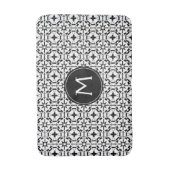 Aangepast monogram modern zwart-wit patroon badmat (Voorkant Verticaal)