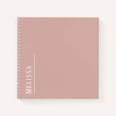 Aangepast monogram, moderne blush roze kleur notitieboek (Voorkant)