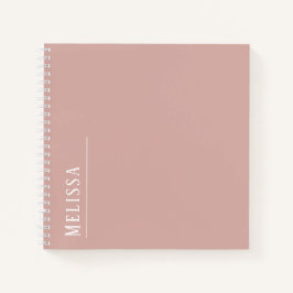Aangepast monogram, moderne blush roze kleur notitieboek