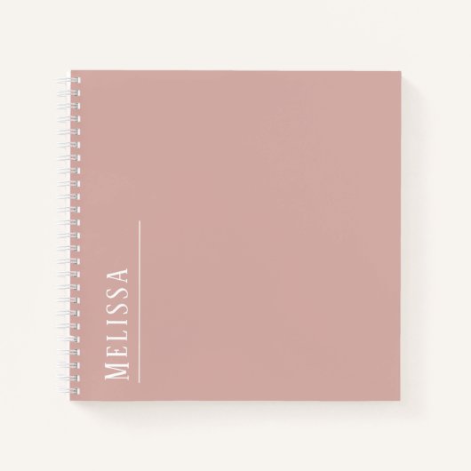 Aangepast monogram, moderne blush roze kleur notitieboek (Voorkant)