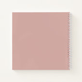 Aangepast monogram, moderne blush roze kleur notitieboek (Achterkant)