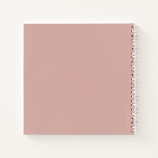 Aangepast monogram, moderne blush roze kleur notitieboek (Achterkant)