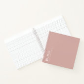 Aangepast monogram, moderne blush roze kleur notitieboek (Binnen)