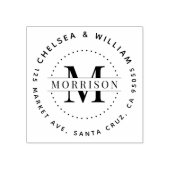 Aangepast Monogram Moderne familienaam Retouradres Rubberstempel (Afrduk)