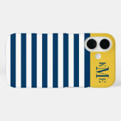 Aangepast monogram moderne maïsgele marineschepen Case-Mate iPhone case (Achterkant (horizontaal))