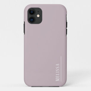 Aangepast monogram, moderne mauve kleur Case-Mate iPhone case