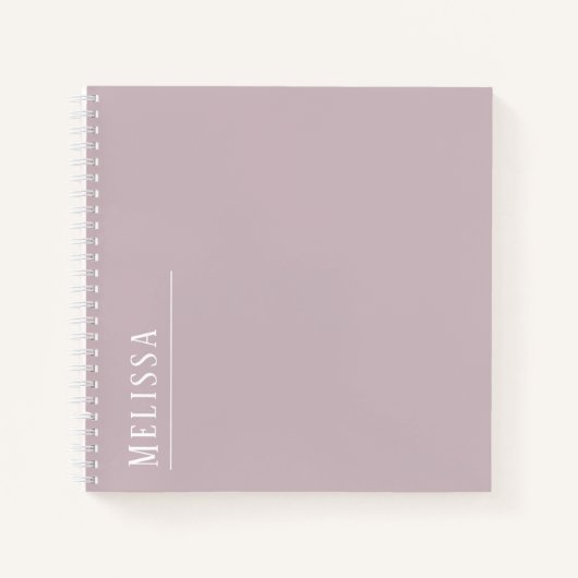 Aangepast monogram, moderne mauve kleur notitieboek (Voorkant)