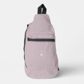 Aangepast monogram, moderne mauve sling bag (Voorkant)