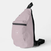 Aangepast monogram, moderne mauve sling bag (Rechterhoek)