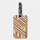 Aangepast Monogram Moderne Retro 70s Geometrisch Bagagelabel (Achterkant verticaal)