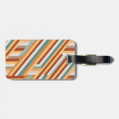 Aangepast Monogram Moderne Retro 70s Geometrisch Bagagelabel (Achterkant horizontaal)