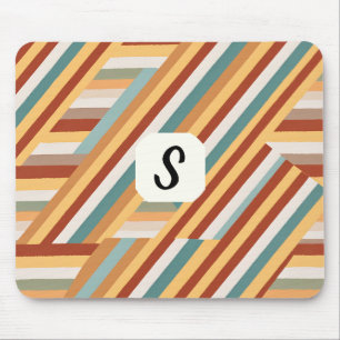 Aangepast Monogram Moderne Retro 70s Geometrisch Muismat