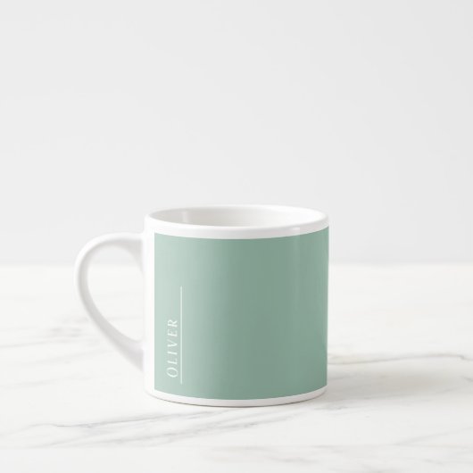 Aangepast monogram, moderne salie groen espresso kop (Links)