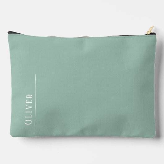 Aangepast monogram, moderne salie groen etui (Achterkant)