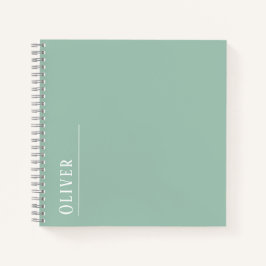 Aangepast monogram, moderne saliegroen notitieboek