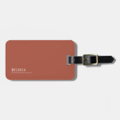 Aangepast monogram, moderne terracotta kleur bagagelabel (Voorkant horizontaal)