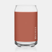 Aangepast monogram, moderne terracotta kleur blikvorm glas (Rechts)