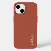 Aangepast monogram, moderne terracotta kleur Case-Mate iPhone case (Achterkant)