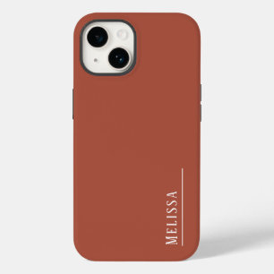 Aangepast monogram, moderne terracotta kleur Case-Mate iPhone 14 hoesje