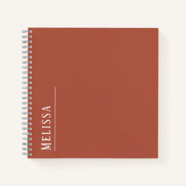 Aangepast monogram, moderne terracotta kleur notitieboek