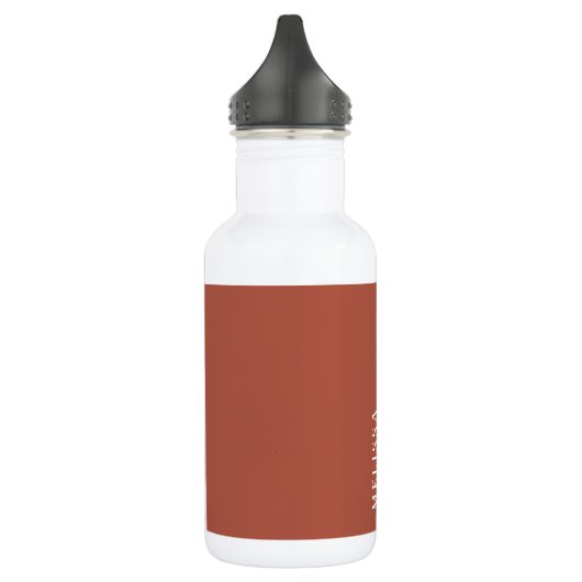 Aangepast monogram, moderne terracotta kleur waterfles (Links)