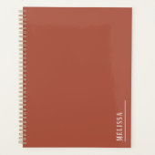 Aangepast monogram, moderne terracotta planner (Voorkant)