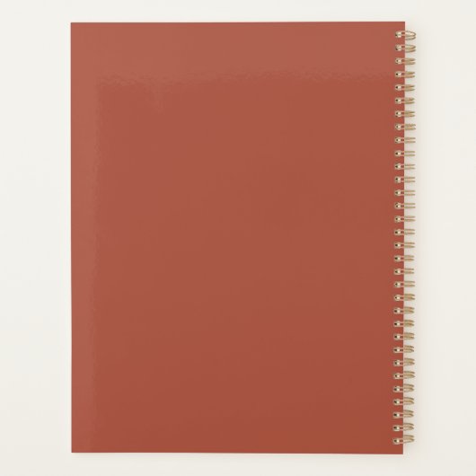 Aangepast monogram, moderne terracotta planner (Achterkant)