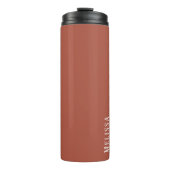 Aangepast monogram, moderne terracotta thermosbeker (Voorkant)